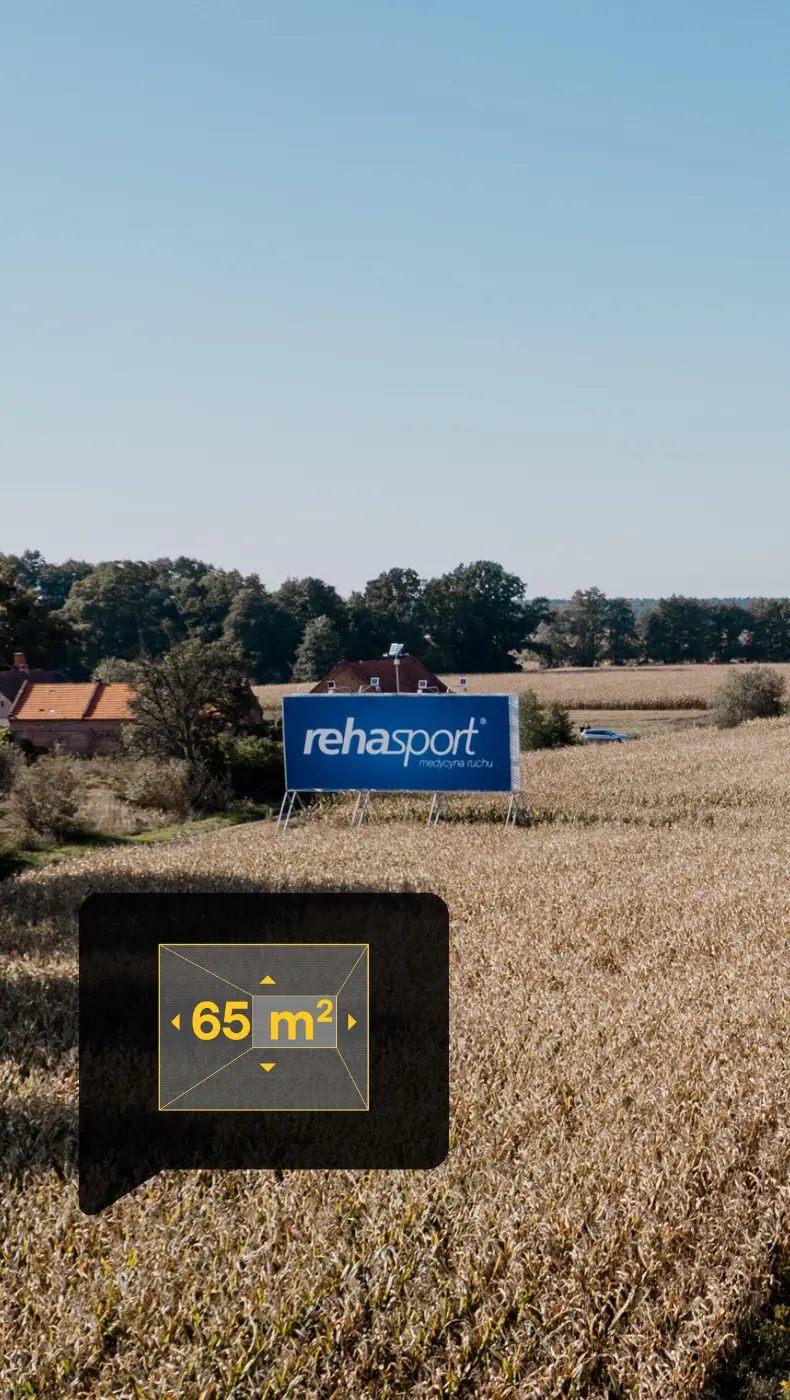 billboard S-5 Krościna Wielka (zachód, widok Wrocław - Poznań), 13 x 5 m.