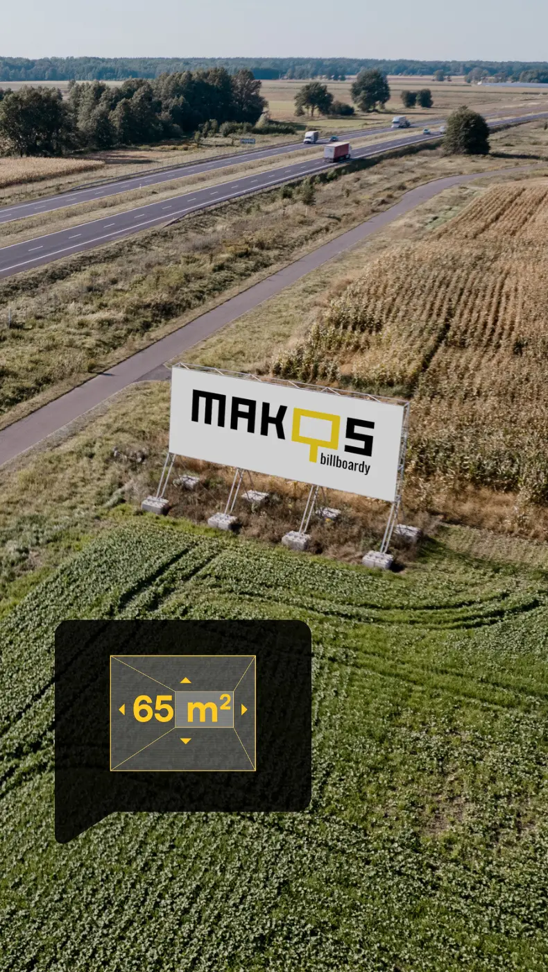 billboard S-5 Krościna Wielka (wschód, widok Wrocław - Poznań), 13 x 5 m.