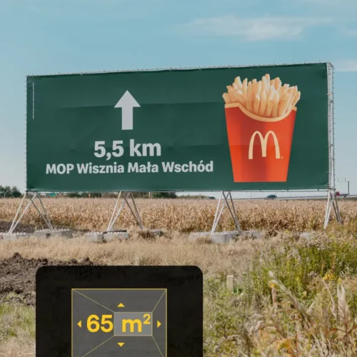 billboard S-5 Węzeł Kryniczno (zachód, widok Wrocław - Poznań), 13 x 5 m.