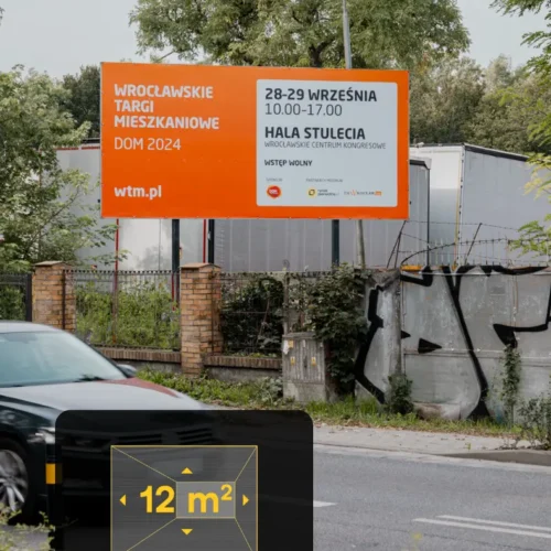 billboard Karwinska .. Brochów ul. Karwińska 11 Wrocław - nr 1 kierunek Brochów - 5,04 x 2,38 m.