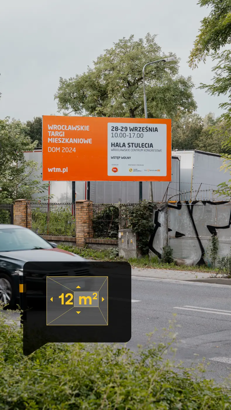 billboard Karwinska .. Brochów ul. Karwińska 11 Wrocław - nr 1 kierunek Brochów - 5,04 x 2,38 m.