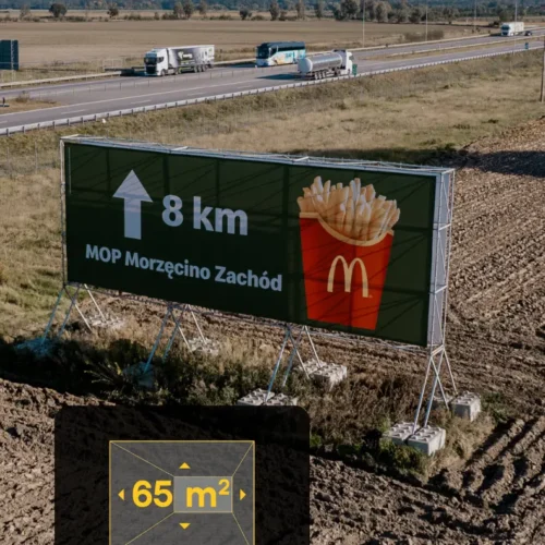 billboard ekspresówka weżel garbce S-5 Węzeł Garbce (zachód, widok Poznań - Wrocław), 13 x 5 m.