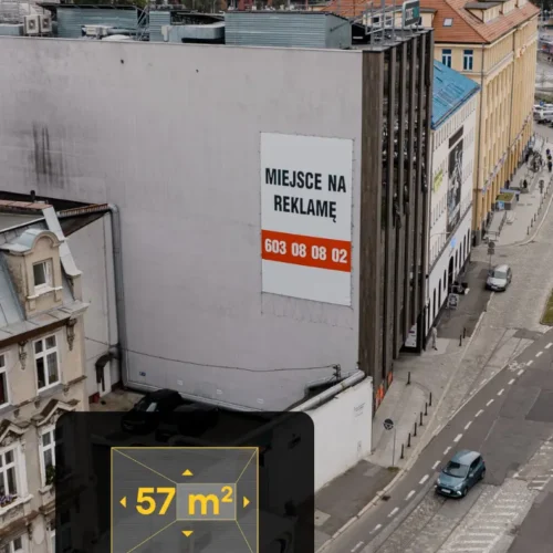 billboard elewacja ul rybacka Wroclaw ul. Rybacka 9 Wrocław - kierunek CENTRUM (elewacja) - 5,80 x 9,80 m.