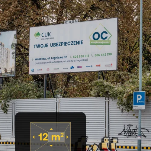 billboard kaufland wrocław 4 ul. Legnicka Wrocław - parking sklepu Kaufland 4 - 5,04 x 2,38 m.
