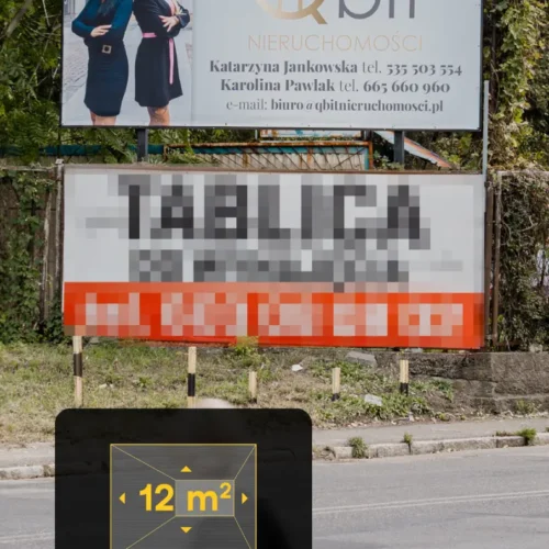 billboard kolo dworca swiebodzkiego ul. Robotnicza 9 Wrocław - kierunek Dworzec Świebodzki (góra) - 5,04 x 2,38 m.