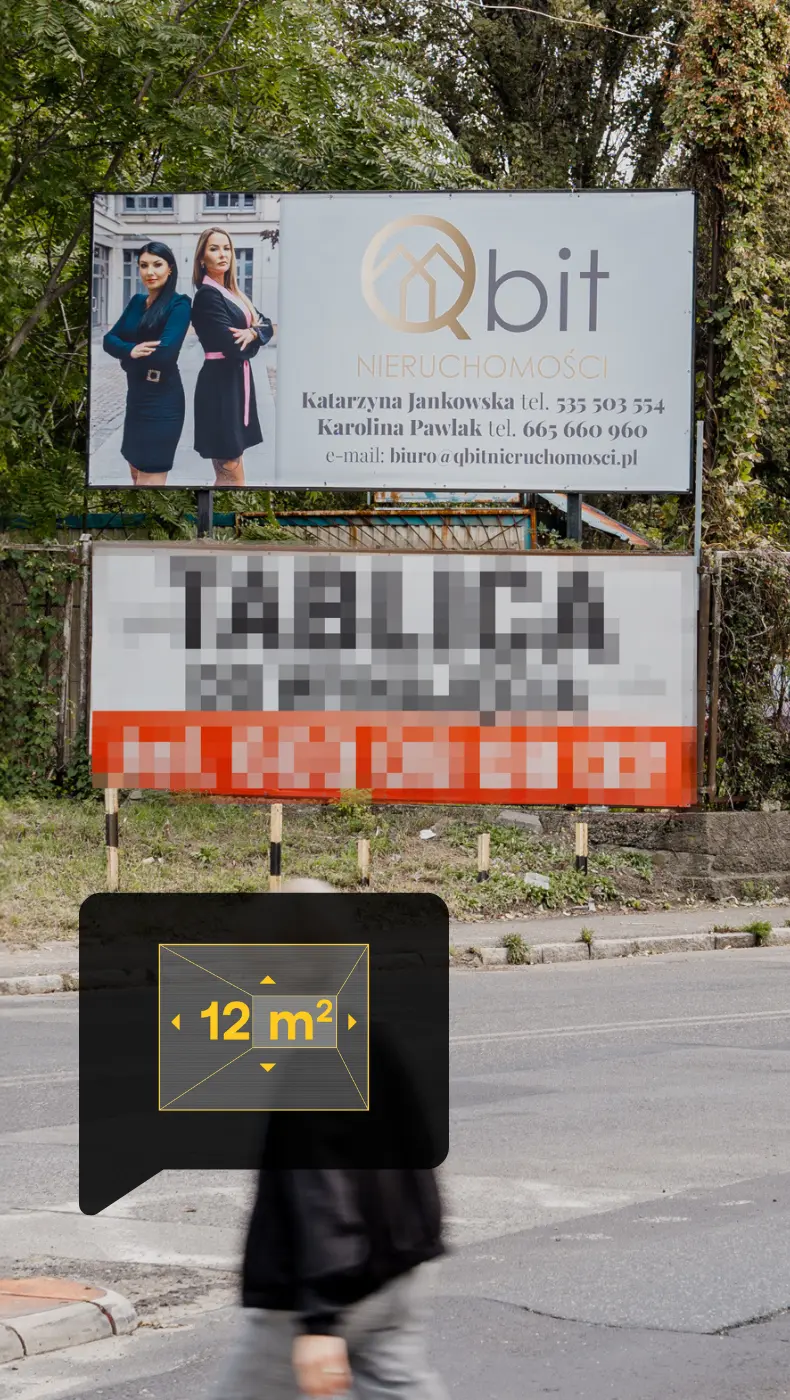 billboard kolo dworca swiebodzkiego ul. Robotnicza 9 Wrocław - kierunek Dworzec Świebodzki (góra) - 5,04 x 2,38 m.