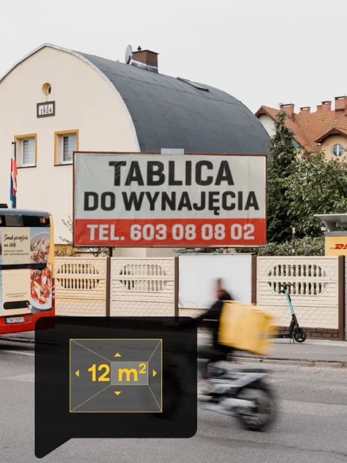 ul. Skarbowców / Wawrzyniaka Wrocław - kierunek Bielany Wr. (po stronie HERT) 5,04 x 2,38 m.