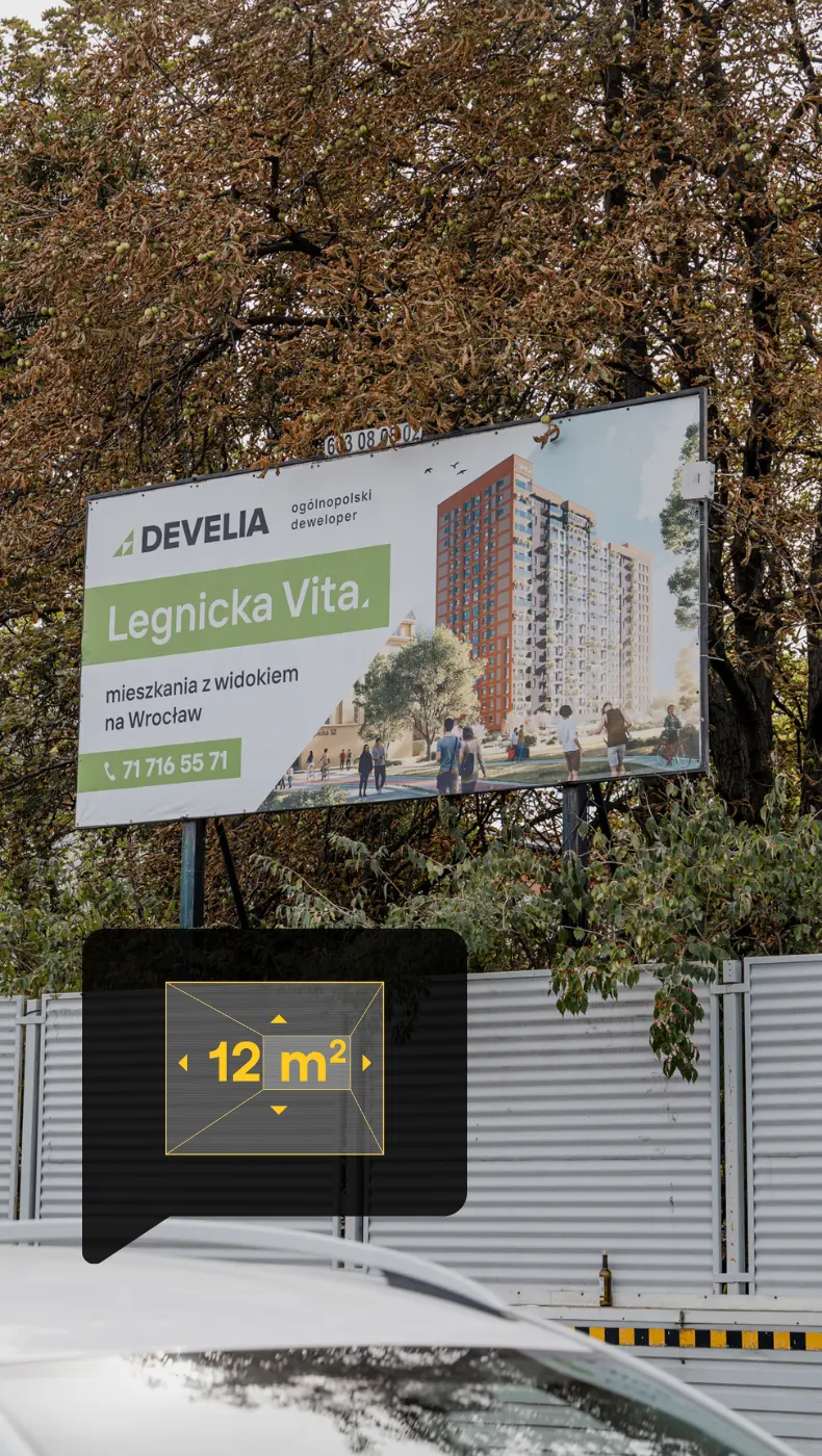 billboard wroclaw ul. Legnicka Wrocław - parking sklepu Kaufland 3 - 5,04 x 2,38 m.