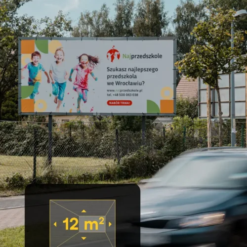billboard Główna >> Wilkszyn ul. Główna Wrocław - kierunek Leśnica / Wilkszyn - 5,04 x 2,38 m.
