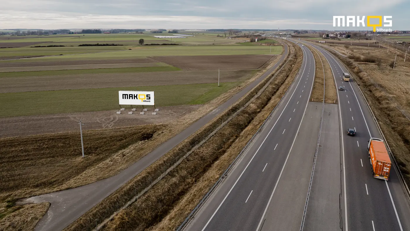 S-5 Pakówka (zachód, widok Wrocław - Poznań), 13 x 5 m. baner